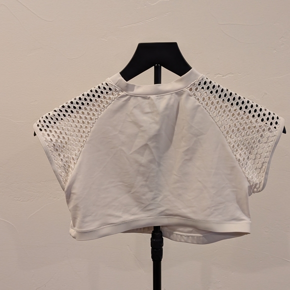 Forever 21 White Mesh Crop Top - Picture 2 of 3